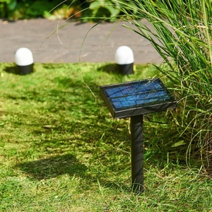 Set 4 lampi solare Bollard Stake, IP44, negru Set 4 lampi solare Bollard Stake, IP44, negru