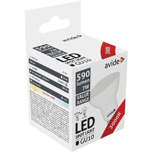 Bec LED spot AVIDE, GU10, 7W, 590lm, lumina calda Bec LED spot AVIDE, GU10, 7W, 590lm, lumina calda