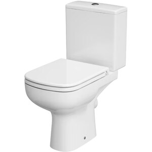 Set vas WC CERSANIT Colour 574 Clean On K103-027, ceramica, evacuare orizontala, rezervor 3-5l, capac soft close, alb Set vas WC CERSANIT Colour 574 Clean On K103-027, ceramica, evacuare orizontala, rezervor 3-5l, capac soft close, alb