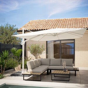 Umbrela de exterior GOODHOME Corby, 3 x 4m, bej Umbrela de exterior GOODHOME Corby, 3 x 4m, bej