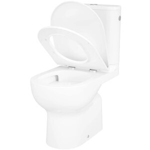 Set vas WC GOODHOME Cavally, evacuare verticala, rezervor 3-4.5l, capac SoftClose, ceramica, alb Set vas WC GOODHOME Cavally, evacuare verticala, rezervor 3-4.5l, capac SoftClose, ceramica, alb