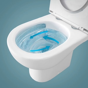 Set vas WC GOODHOME Cavally, evacuare verticala, rezervor 3-4.5l, capac SoftClose, ceramica, alb Set vas WC GOODHOME Cavally, evacuare verticala, rezervor 3-4.5l, capac SoftClose, ceramica, alb