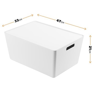 Cutie cu capac 33 x 47 x 21 cm, 22l, plastic, alb Cutie cu capac 33 x 47 x 21 cm, 22l, plastic, alb