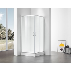 Cabina dus standard BELFORM Clear, patrata, aluminiu, 90 x 90 x 185 cm, sticla securizata 5mm, profil crom Cabina dus standard BELFORM Clear, patrata, aluminiu, 90 x 90 x 185 cm, sticla securizata 5mm, profil crom
