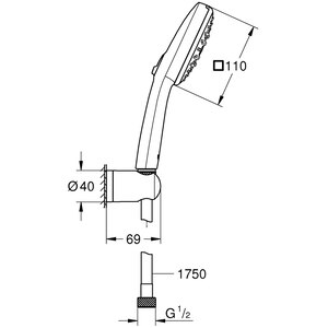 Set para dus GROHE Vitalio Comfort 110 26945001, 3 functii, crom Set para dus GROHE Vitalio Comfort 110 26945001, 3 functii, crom