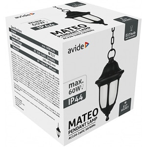 Lustra de exterior AVIDE, E27, 60W, IP44, negru Lustra de exterior AVIDE, E27, 60W, IP44, negru