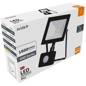Proiector LED cu senzor de miscare AVIDE, 20W, 1600lm, negru Proiector LED cu senzor de miscare AVIDE, 20W, 1600lm, negru