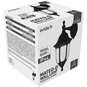 Aplica de exterior LED AVIDE Mateo-D, E27, IP44, negru Aplica de exterior LED AVIDE Mateo-D, E27, IP44, negru