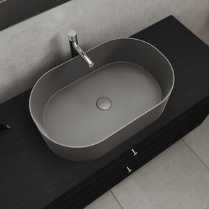 Lavoar pe blat SAVINIDUE, ceramica, 55 x 37 cm, gri Lavoar pe blat SAVINIDUE, ceramica, 55 x 37 cm, gri
