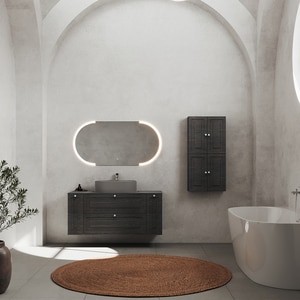 Lavoar pe blat SAVINIDUE, ceramica, 55 x 37 cm, gri Lavoar pe blat SAVINIDUE, ceramica, 55 x 37 cm, gri