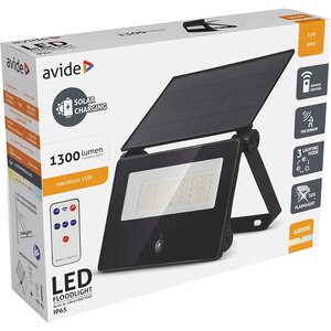 Proiector LED cu panou solar si senzor de miscare AVIDE, 10W, 1300lm, negru Proiector LED cu panou solar si senzor de miscare AVIDE, 10W, 1300lm, negru