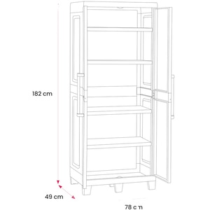 Dulap GOODHOME Major, plastic, 78 x 49 x 182 cm, gri Dulap GOODHOME Major, plastic, 78 x 49 x 182 cm, gri