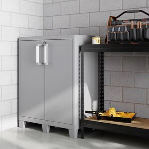 Dulap GOODHOME Major, plastic, 78 x 49 x 101 cm, gri deschis Dulap GOODHOME Major, plastic, 78 x 49 x 101 cm, gri deschis