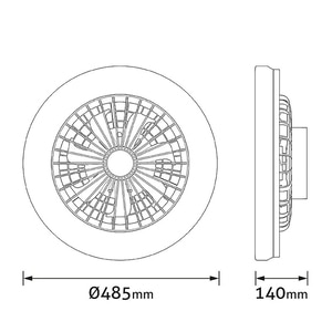 Plafoniera LED cu ventilator 24W AVIDE Wanda-B, 24W, 5200lm, 485mm, 3000K, 4000K, 6500K, negru Plafoniera LED cu ventilator 24W AVIDE Wanda-B, 24W, 5200lm, 485mm, 3000K, 4000K, 6500K, negru
