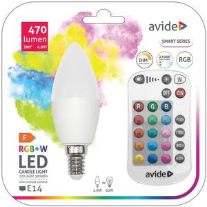 Bec LED smart AVIDE ASC14RGBW-4.9W-RC, E14, 4.9W, 470lm, 2700K Bec LED smart AVIDE ASC14RGBW-4.9W-RC, E14, 4.9W, 470lm, 2700K