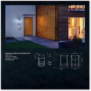 Aplica de exterior LEDVANCE Endura, E27, IP44, inox Aplica de exterior LEDVANCE Endura, E27, IP44, inox