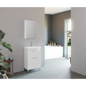 Set mobilier baie Best, 3 piese, 50 cm, alb Set mobilier baie Best, 3 piese, 50 cm, alb