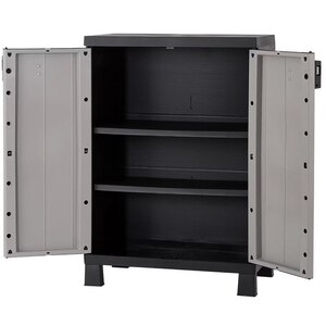 Dulap GOODHOME Links, plastic, 65 x 37 x 93 cm, gri-negru Dulap GOODHOME Links, plastic, 65 x 37 x 93 cm, gri-negru
