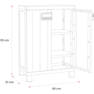 Dulap GOODHOME Links, plastic, 65 x 37 x 93 cm, gri-negru Dulap GOODHOME Links, plastic, 65 x 37 x 93 cm, gri-negru