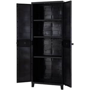 Dulap depozitare, plastic, 66 x 40 x 172 cm, negru Dulap depozitare, plastic, 66 x 40 x 172 cm, negru