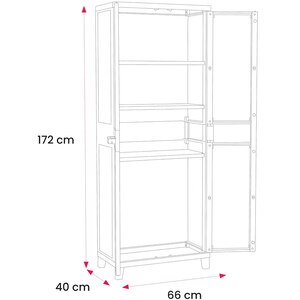 Dulap depozitare, plastic, 66 x 40 x 172 cm, negru Dulap depozitare, plastic, 66 x 40 x 172 cm, negru