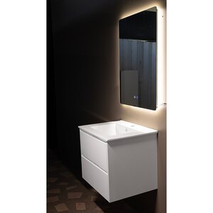Set mobilier baie Andra, 3 piese, 60 cm, Iluminare LED, alb Set mobilier baie Andra, 3 piese, 60 cm, Iluminare LED, alb
