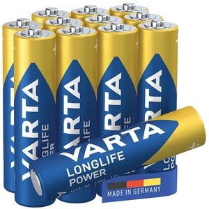 Baterii alcaline VARTA Longlife Power AAA, 12 bucati Baterii alcaline VARTA Longlife Power AAA, 12 bucati