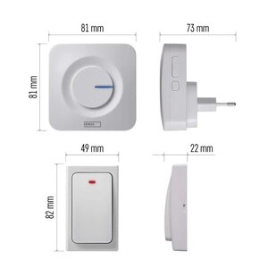 Sonerie wireless EMOS P5731, 36 melodii, 180m, alb Sonerie wireless EMOS P5731, 36 melodii, 180m, alb