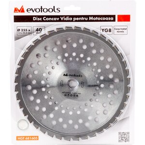 Disc vidia concav motocoasa EVOTOOLS, otel, 250mm Disc vidia concav motocoasa EVOTOOLS, otel, 250mm