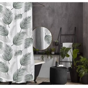 Perdea dus FRANDIS 195079, Feuilles, poliester, 180 x 200 cm, alb Perdea dus FRANDIS 195079, Feuilles, poliester, 180 x 200 cm, alb