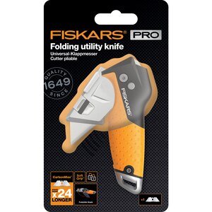 Cutit utilitar FISKARS CarbonMax, pliabil, metal, negru Cutit utilitar FISKARS CarbonMax, pliabil, metal, negru