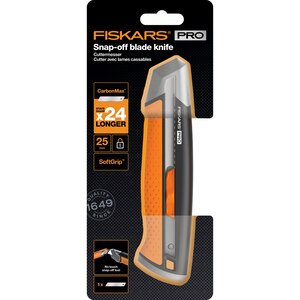 Cutit Snap-off FISKARS CarbonMax, 25mm, metal, negru Cutit Snap-off FISKARS CarbonMax, 25mm, metal, negru
