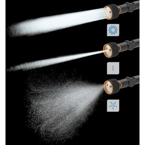 Tija de stropit FISKARS, 3 jeturi, control frontal, negru Tija de stropit FISKARS, 3 jeturi, control frontal, negru