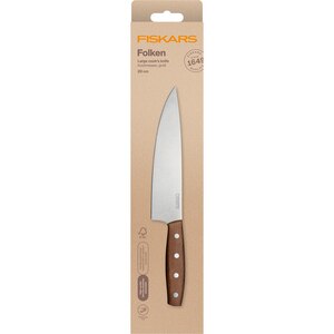 Cutitul bucatarului FISKARS Folken 1075696, 20cm, otel, maro Cutitul bucatarului FISKARS Folken 1075696, 20cm, otel, maro