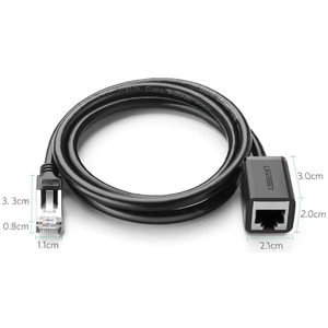 Cablu de retea prelungitor Ethernet CAT6 UGREEN NW112, 3m, negru Cablu de retea prelungitor Ethernet CAT6 UGREEN NW112, 3m, negru