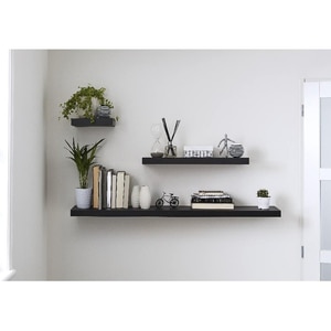 Polita GOODHOME Cusko, melamina, 23.5 x 60 x 3.8 cm, negru Polita GOODHOME Cusko, melamina, 23.5 x 60 x 3.8 cm, negru