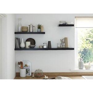 Polita GOODHOME Cusko, melamina, 23.5 x 60 x 3.8 cm, negru Polita GOODHOME Cusko, melamina, 23.5 x 60 x 3.8 cm, negru