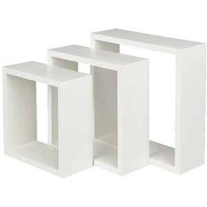 Raft suspendat GOODHOME Deco Rigga, MDF, 3 bucati, alb Raft suspendat GOODHOME Deco Rigga, MDF, 3 bucati, alb