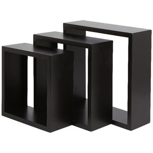 Raft suspendat GOODHOME Deco Rigga, MDF, 3 bucati, negru Raft suspendat GOODHOME Deco Rigga, MDF, 3 bucati, negru