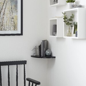 Polita GOODHOME Rigga, melamina, 25 x 25 x 2 cm, negru Polita GOODHOME Rigga, melamina, 25 x 25 x 2 cm, negru
