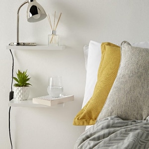 Polita GOODHOME Rigga, melamina, 30 x 19 x 1.8 cm, alb Polita GOODHOME Rigga, melamina, 30 x 19 x 1.8 cm, alb