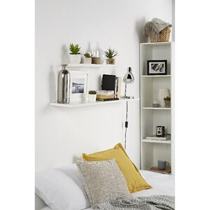 Polita GOODHOME Rigga, melamina, 60 x 19 x 1.8 cm, alb Polita GOODHOME Rigga, melamina, 60 x 19 x 1.8 cm, alb