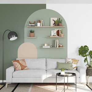Polita GOODHOME Rigga, melamina, 118 x 19 x 1.8 cm, stejar Polita GOODHOME Rigga, melamina, 118 x 19 x 1.8 cm, stejar