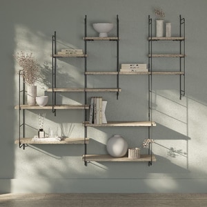 Polita GOODHOME Rigga, melamina, 118 x 19 x 1.8 cm, stejar Polita GOODHOME Rigga, melamina, 118 x 19 x 1.8 cm, stejar