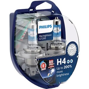 Set becuri auto PHILIPS Racing Vision+, 200%, H4, 3600K, 60/55W, 2 buc Set becuri auto PHILIPS Racing Vision+, 200%, H4, 3600K, 60/55W, 2 buc