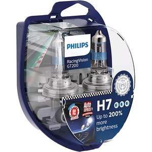 Set becuri auto PHILIPS Racing Vision+, 200%, H7, 3500K, 55W, 2 buc Set becuri auto PHILIPS Racing Vision+, 200%, H7, 3500K, 55W, 2 buc