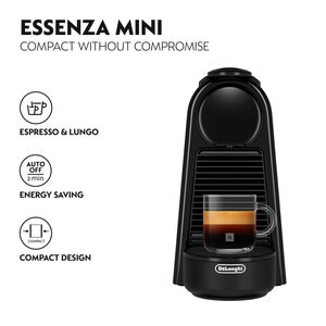 Pachet espressor capsule NESPRESSO Essenza Mini + 50 capsule, 0.7l, 1260W, 19 bar, negru Pachet espressor capsule NESPRESSO Essenza Mini + 50 capsule, 0.7l, 1260W, 19 bar, negru