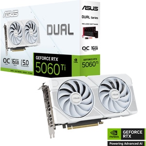 Placa video ASUS Dual GeForce RTX 5060 Ti White OC Edition, 16GB GDDR7, 128bit, DLSS 4, DUAL-RTX5060TI-O16G-WHITE Placa video ASUS Dual GeForce RTX 5060 Ti White OC Edition, 16GB GDDR7, 128bit, DLSS 4, DUAL-RTX5060TI-O16G-WHITE