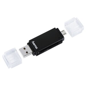 Cititor de carduri HAMA 181056, USB 2.0, SD/microSD, negru Cititor de carduri HAMA 181056, USB 2.0, SD/microSD, negru