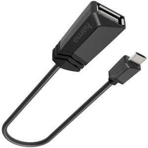 Cablu adaptor OTG USB A - micro USB B HAMA 200308, negru Cablu adaptor OTG USB A - micro USB B HAMA 200308, negru